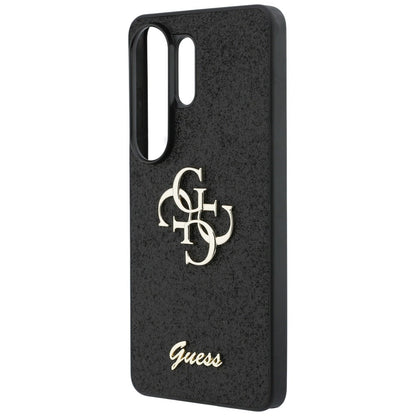 Hülle für Samsung Galaxy S26 Ultra S948, Guess, Fixed Glitter Big 4G Metal Frame, Schwarz