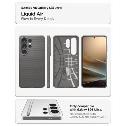 Hülle für Samsung Galaxy S26 Ultra S948, Spigen, Liquid Air, Grau ACS11205