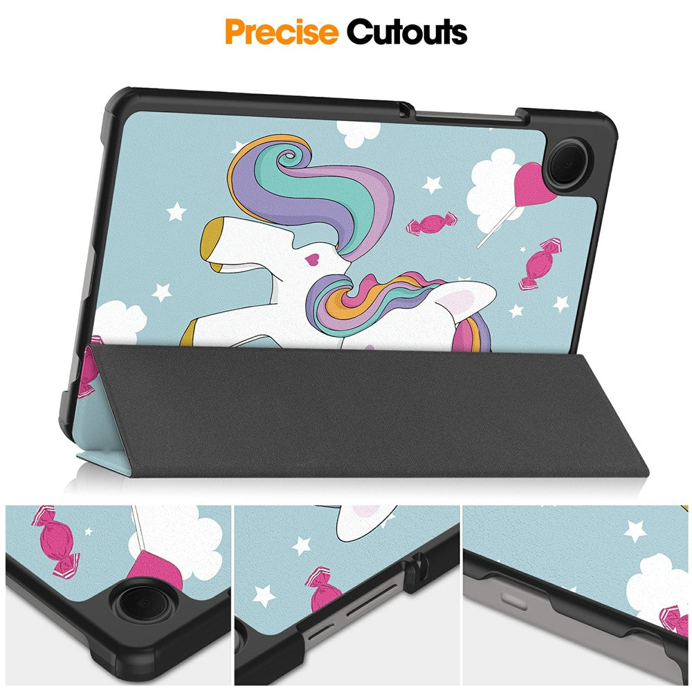 Hülle für Samsung Galaxy Tab A11 / Tab A9, Techsuit, FoldPro Unicorn Neues Modell, Mehrfarbig