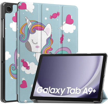 Hülle für Samsung Galaxy Tab A9+, Techsuit, FoldPro Unicorn, Mehrfarbig