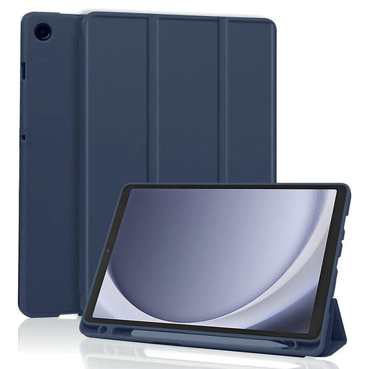 Hülle für Samsung Galaxy Tab A11 / Tab A9, Techsuit, Flex Trifold, Marineblau