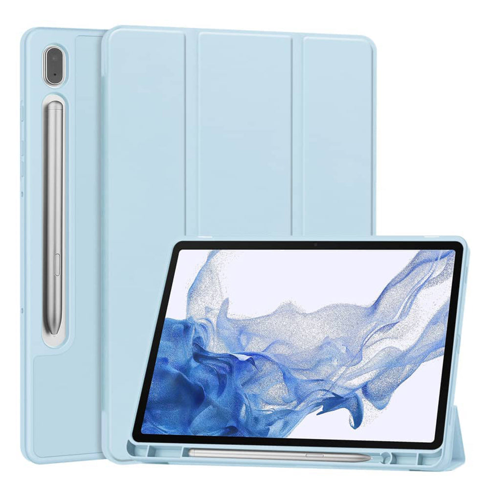 Hülle für Samsung Galaxy Tab S10 FE+, Techsuit, Flex Trifold, Hellblau