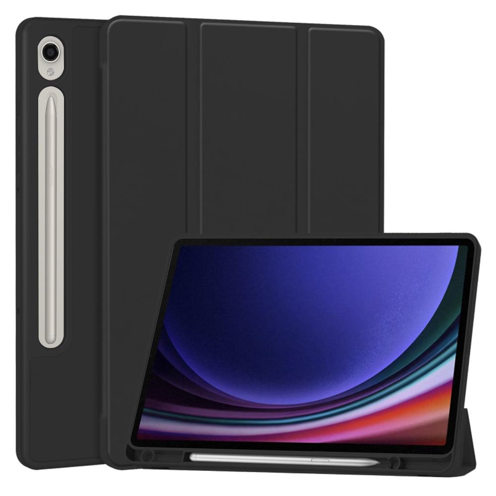Hülle für Samsung Galaxy Tab S10 FE / Tab S9 FE / Tab S9, Techsuit, Flex Trifold, Schwarz