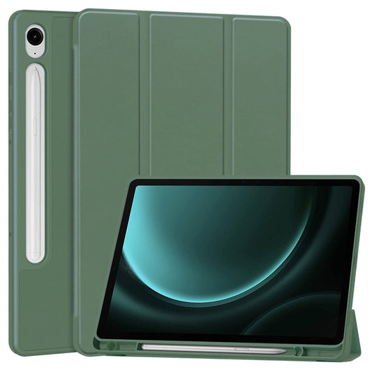 Hülle für Samsung Galaxy Tab S10 FE / Tab S9 FE, Techsuit, Flex Trifold, Grün