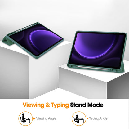 Hülle für Samsung Galaxy Tab S10 FE / Tab S9 FE, Techsuit, Flex Trifold, Grün