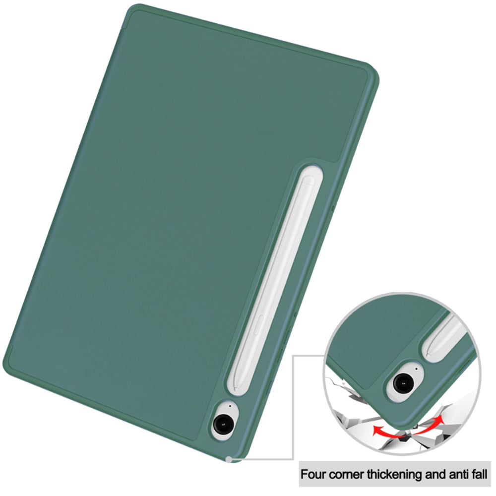 Hülle für Samsung Galaxy Tab S10 FE / Tab S9 FE, Techsuit, Flex Trifold, Grün