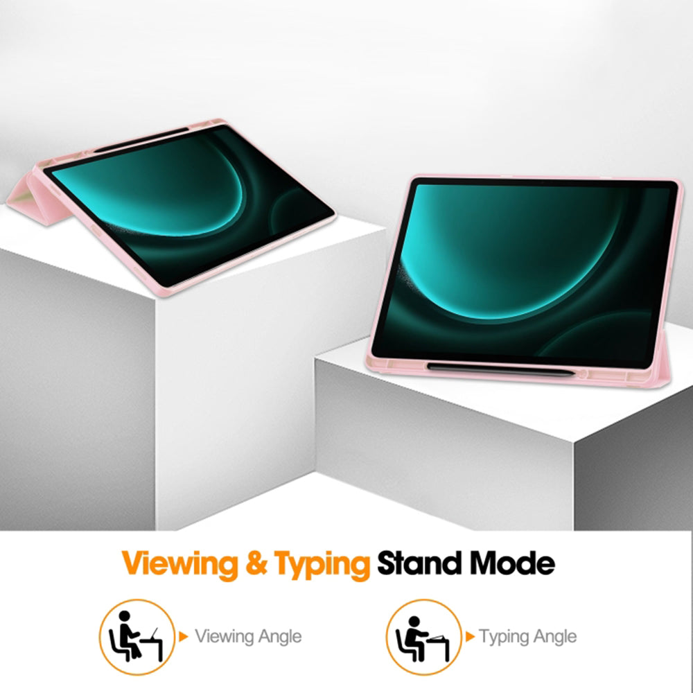 Hülle für Samsung Galaxy Tab S10+ / Tab S9 FE+ / Tab S9+, Techsuit, Flex Trifold, Rosa