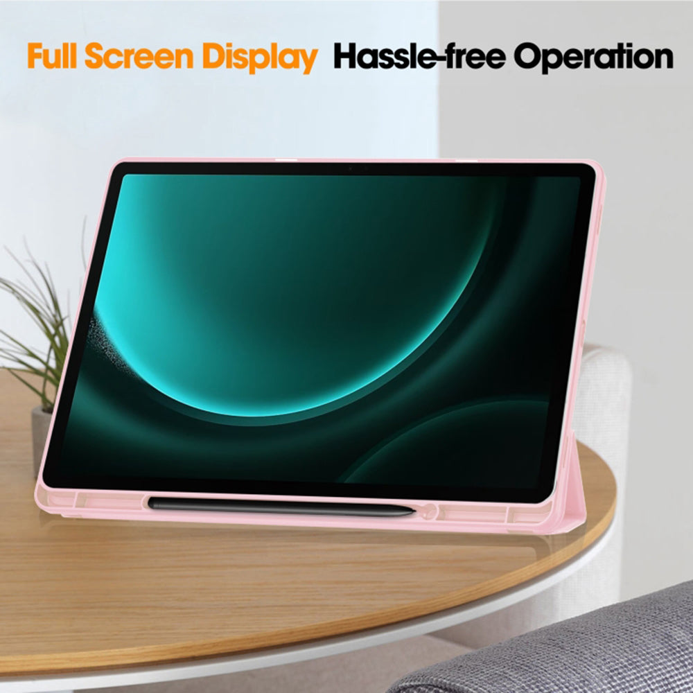 Hülle für Samsung Galaxy Tab S10+ / Tab S9 FE+ / Tab S9+, Techsuit, Flex Trifold, Rosa