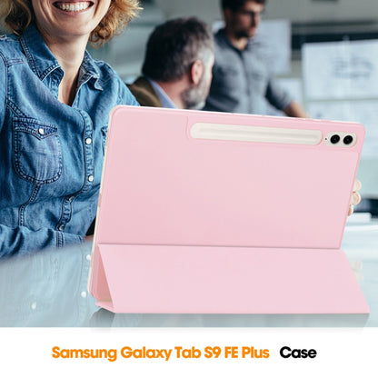 Hülle für Samsung Galaxy Tab S10+ / Tab S9 FE+ / Tab S9+, Techsuit, Flex Trifold, Rosa