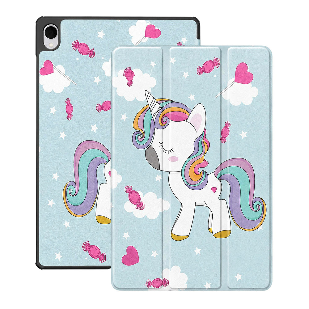 Hülle für Samsung Galaxy Tab S12 Plus, Techsuit, FoldPro Unicorn, Mehrfarbig