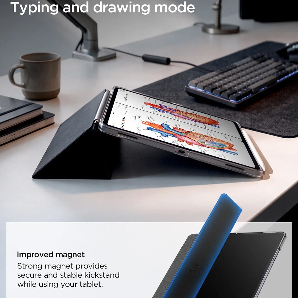 Hülle für Samsung Galaxy Tab S12 Ultra / Tab S11 Ultra, Spigen, Liquid Air Folio, Schwarz ACS11821