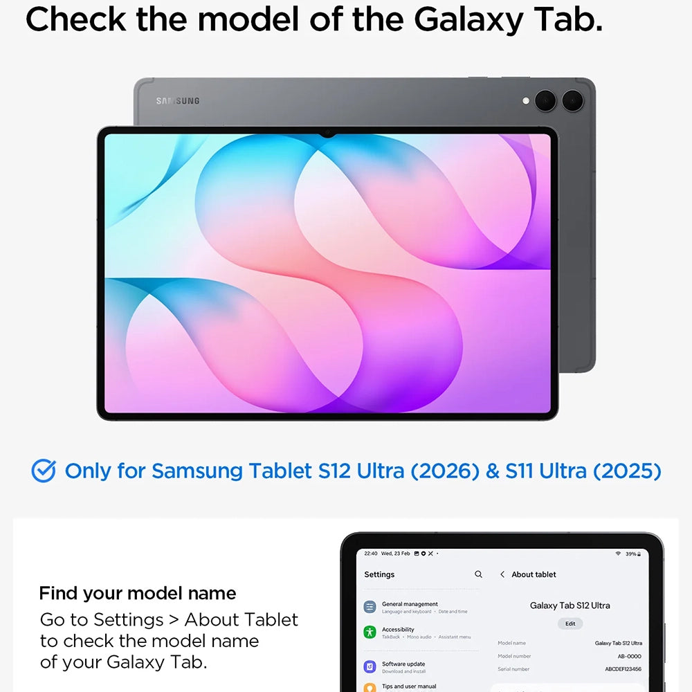 Hülle für Samsung Galaxy Tab S12 Ultra / Tab S11 Ultra, Spigen, Liquid Air Folio, Schwarz ACS11821