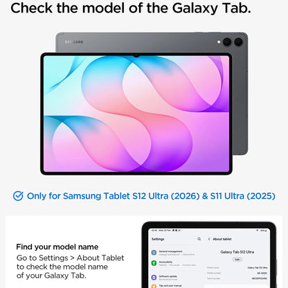Hülle für Samsung Galaxy Tab S12 Ultra / Tab S11 Ultra, Spigen, Liquid Air Folio, Schwarz ACS11821