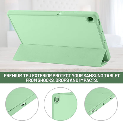 Hülle für Samsung Galaxy Tab S6 Lite (2024) / Tab S6 Lite (2022) / Tab S6 Lite (2020), Techsuit, Flex Trifold, Matcha Grün