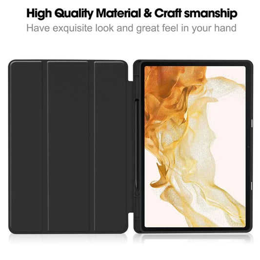 Hülle für Samsung Galaxy Tab S8+ / Tab S7+, Techsuit, Flex Trifold, Schwarz
