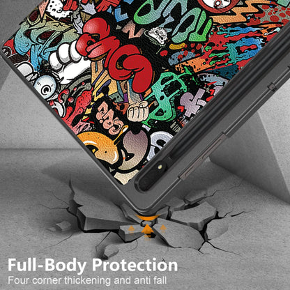 Hülle für Samsung Galaxy Tab S8 Ultra, Techsuit, FoldPro Urban Vibe, Mehrfarbig
