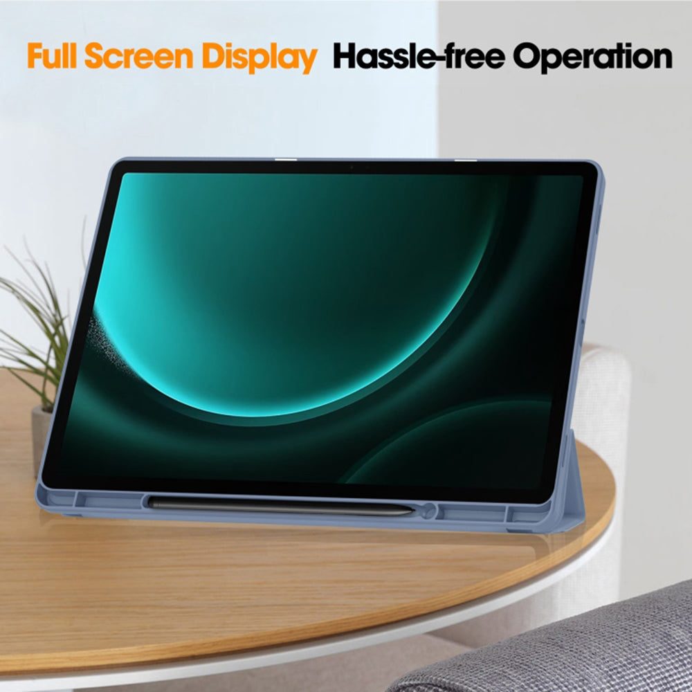 Hülle für Samsung Galaxy Tab S9 FE+, Techsuit, Flex Trifold, Marineblau