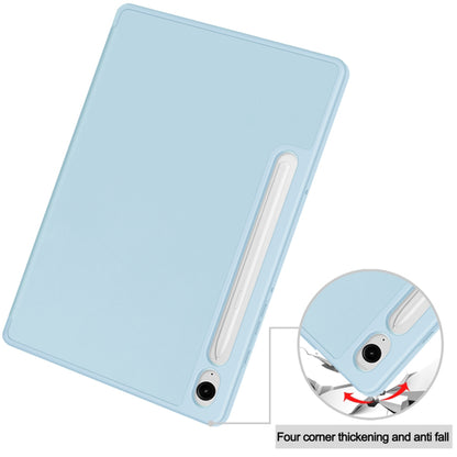 Hülle für Samsung Galaxy Tab S9 FE / Tab S9 / Tab S10 FE, Techsuit, Flex Trifold, Blau