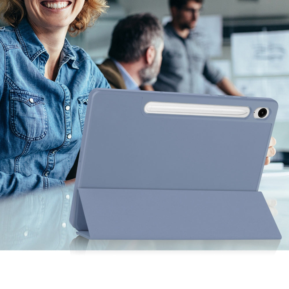 Hülle für Samsung Galaxy Tab S9 FE / Tab S9 / Tab S10 FE, Techsuit, Flex Trifold, Marineblau