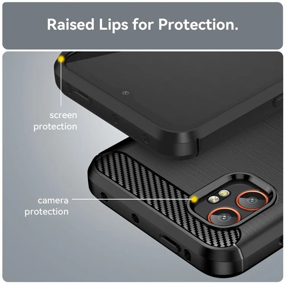 Hülle für Samsung Galaxy XCover7 Pro, Techsuit, Carbon, Schwarz