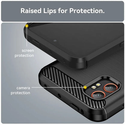 Hülle für Samsung Galaxy XCover7 Pro, Techsuit, Carbon, Schwarz