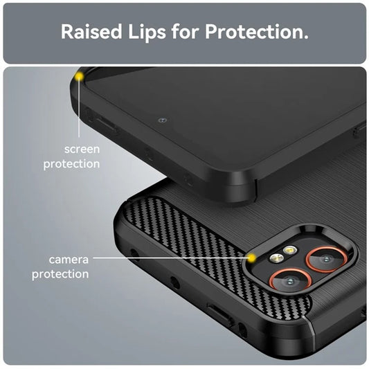 Hülle für Samsung Galaxy XCover7 Pro, Techsuit, Carbon, Schwarz