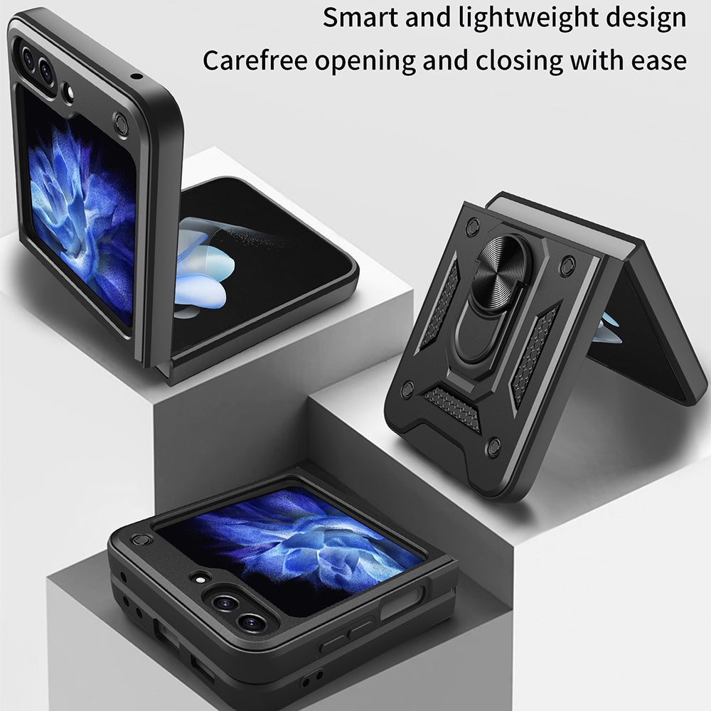 Hülle für Samsung Galaxy Z Flip5 F731, Techsuit, CamShield, Schwarz
