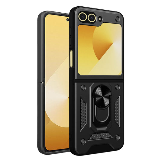 Hülle für Samsung Galaxy Z Flip7 FE F761 / Z Flip6 F741, Techsuit, CamShield, Schwarz