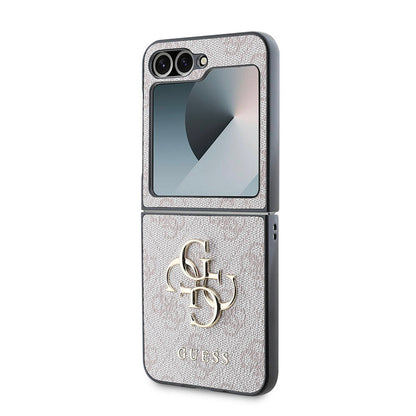 Hülle für Samsung Galaxy Z Flip7 F766, Guess, 4G Metal Logo, Schwarz