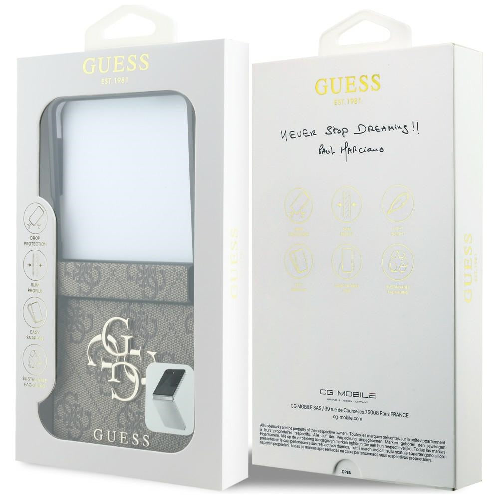 Hülle für Samsung Galaxy Z Flip8 F776, Guess, 4G Big Logo, Braun