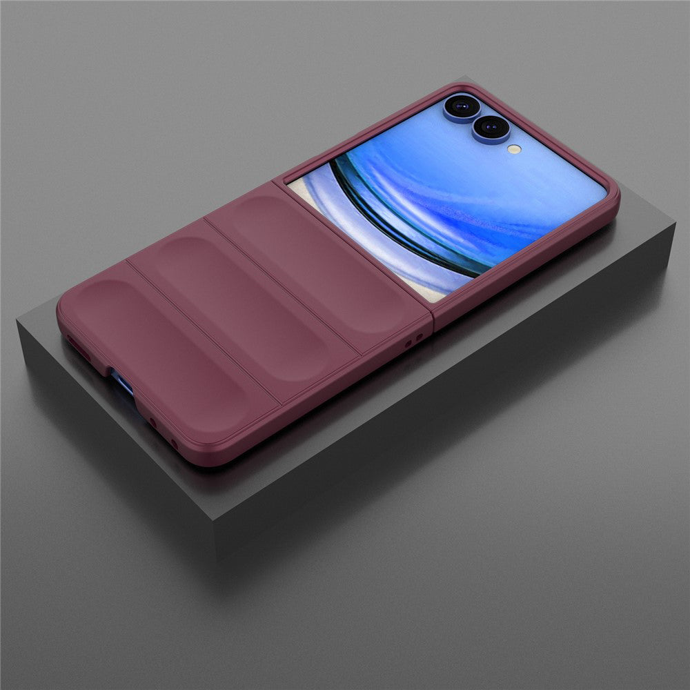 Hülle für Samsung Galaxy Z Flip8 F776, Techsuit, Magic Shield, Weinrot