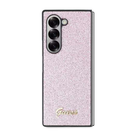 Hülle für Samsung Galaxy Z Fold6 F956, Guess, Glitter Script, Rosa