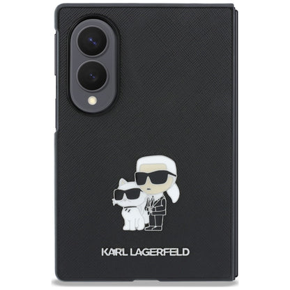 Case for Samsung Galaxy Z Fold8 F971, Karl Lagerfeld, Saffiano Karl & Choupette Metal Pin, Black