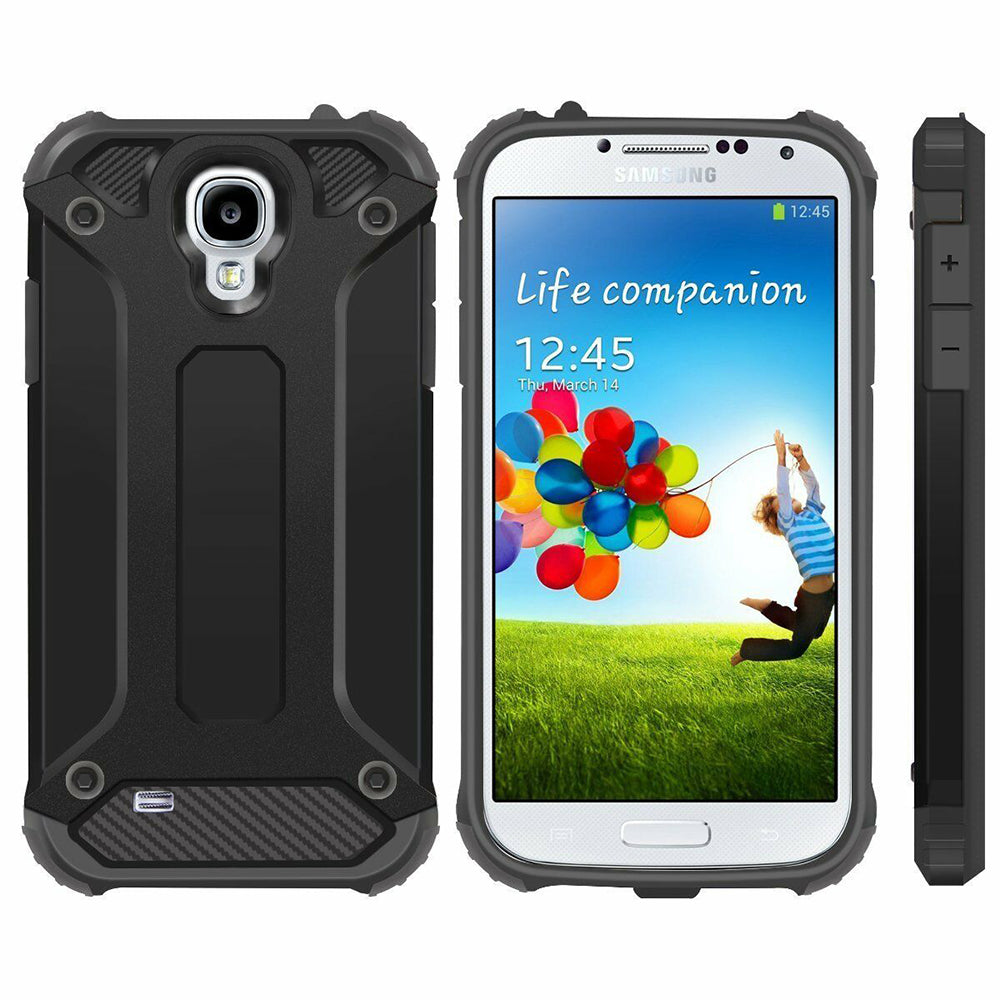 Hülle für Samsung I9500 Galaxy S4, Techsuit, Hybrid Armor, Schwarz