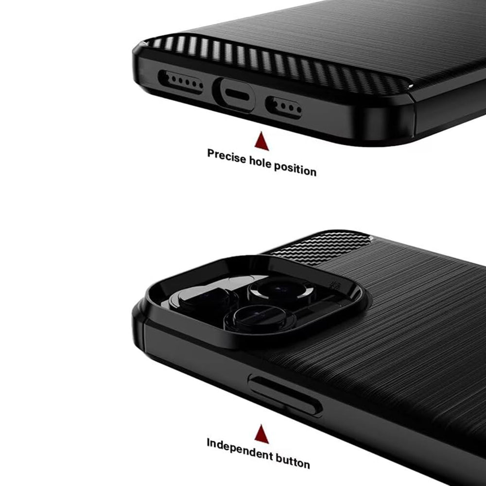 Hülle für Sony Xperia 1 VIII, Techsuit, Carbon, Schwarz