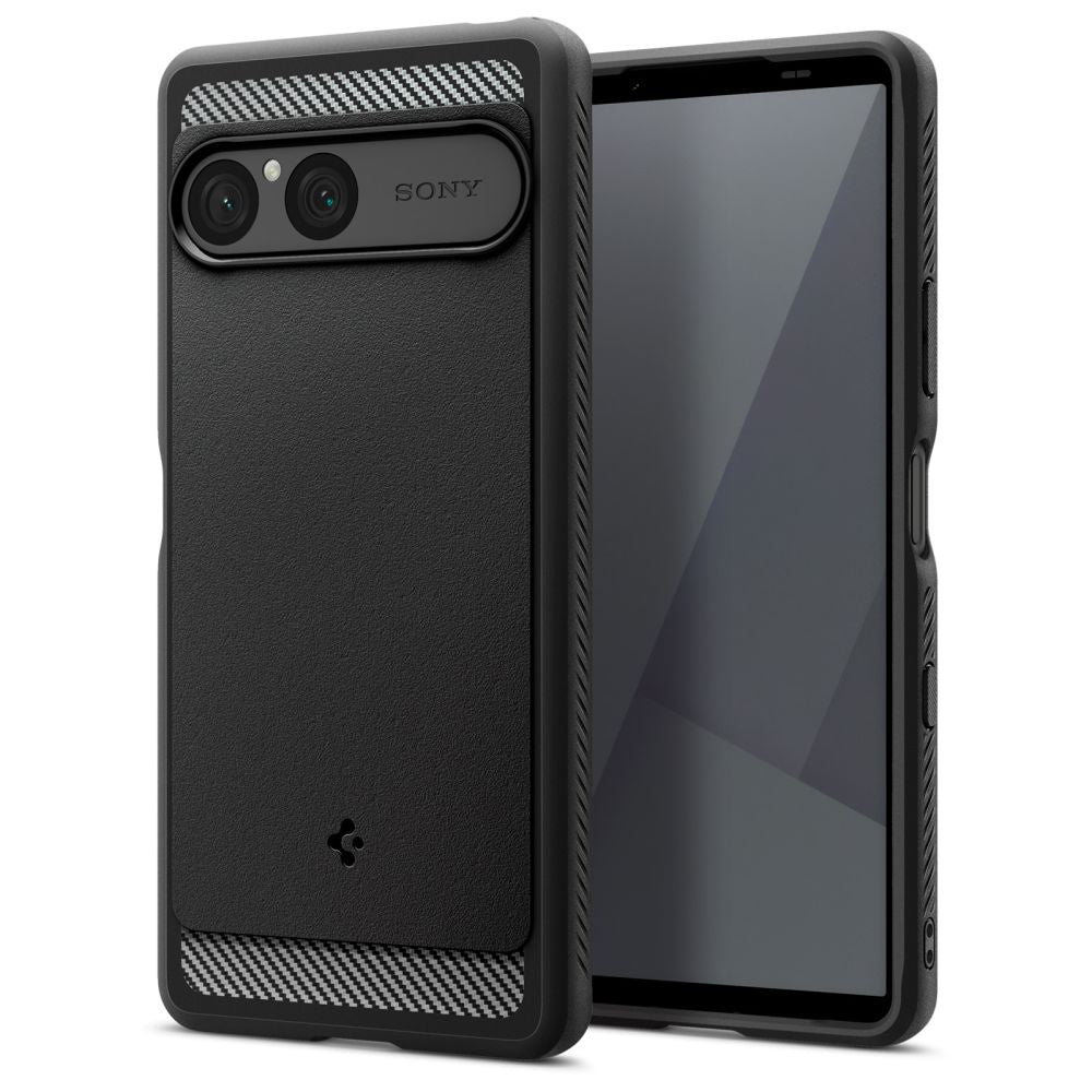 Hülle für Sony Xperia 10 VII, Spigen, Rugged Armor, Schwarz
