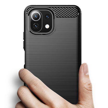 Hülle für Xiaomi 11 Lite 5G NE / Mi 11 Lite 5G / 11 Lite, Techsuit, Carbon, Schwarz