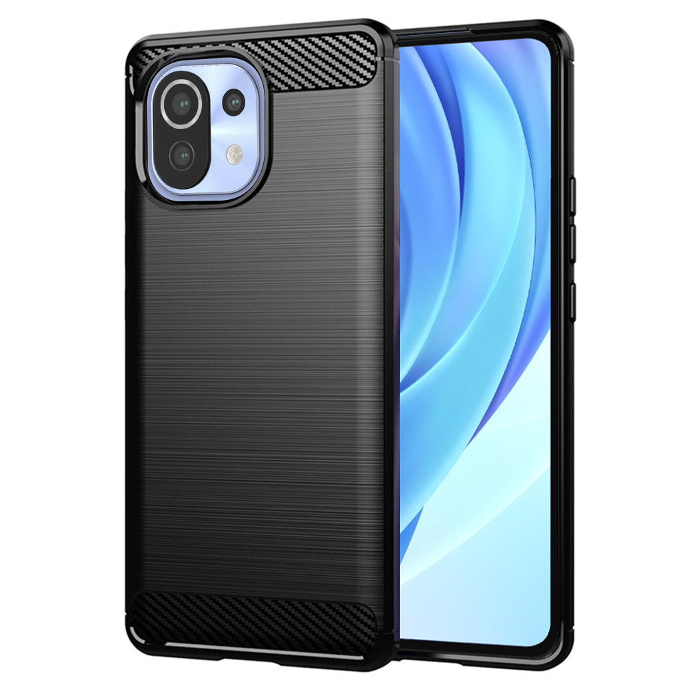 Hülle für Xiaomi 11 Lite 5G NE / Mi 11 Lite 5G / 11 Lite, Techsuit, Carbon, Schwarz