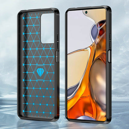Hülle für Xiaomi 11T / 11T Pro, Techsuit, Carbon, Schwarz