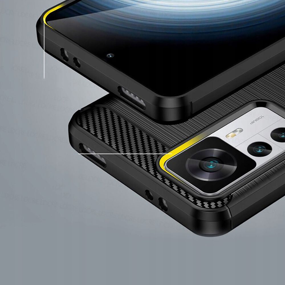 Hülle für Xiaomi 12T / 12T Pro, Techsuit, Carbon, Schwarz