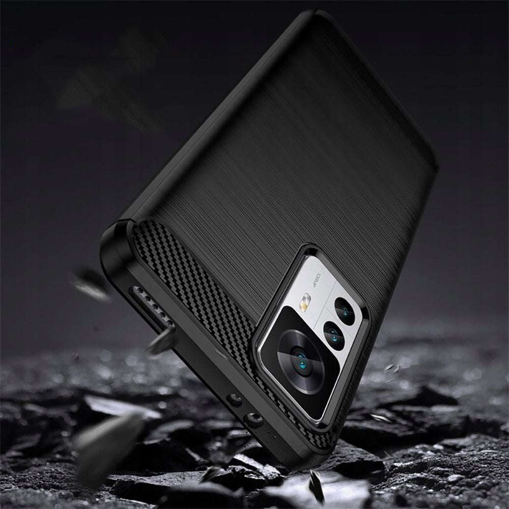 Hülle für Xiaomi 12T / 12T Pro, Techsuit, Carbon, Schwarz