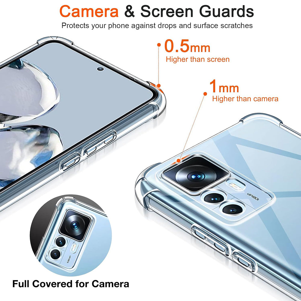 Hülle für Xiaomi 12T / 12T Pro, Techsuit, stoßfest klar, transparent