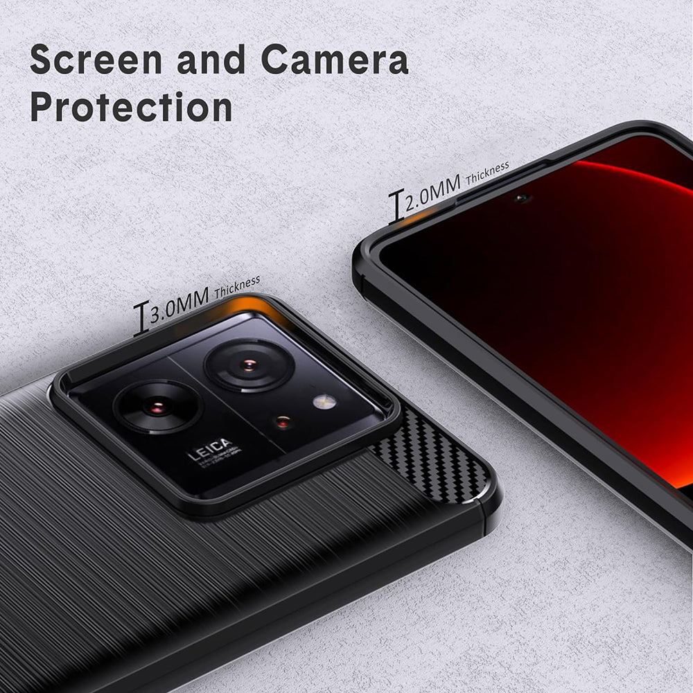 Hülle für Xiaomi 13T Pro / 13T, Techsuit, Carbon, Schwarz