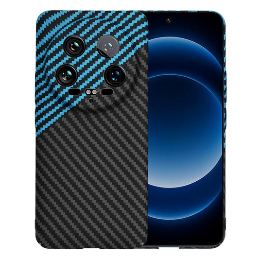 Hülle für Xiaomi 14 Ultra, Techsuit, Carbonite FiberShell, Schwarz Blau
