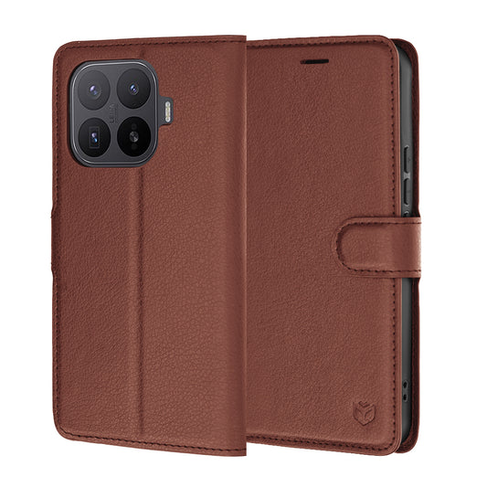 Hülle für Xiaomi 17T Pro, Techsuit, Leder-Folio, Braun