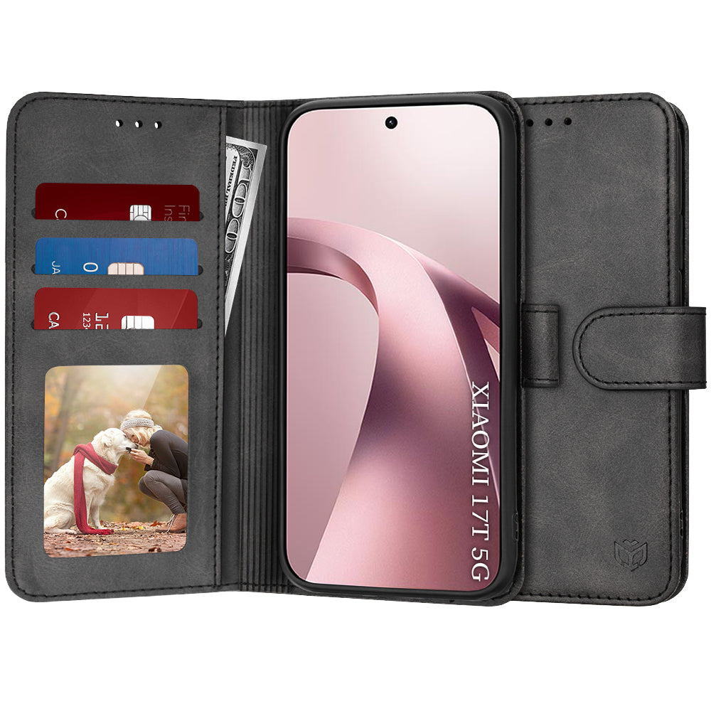 Hülle für Xiaomi 17T, Techsuit, Diary Book, Schwarz