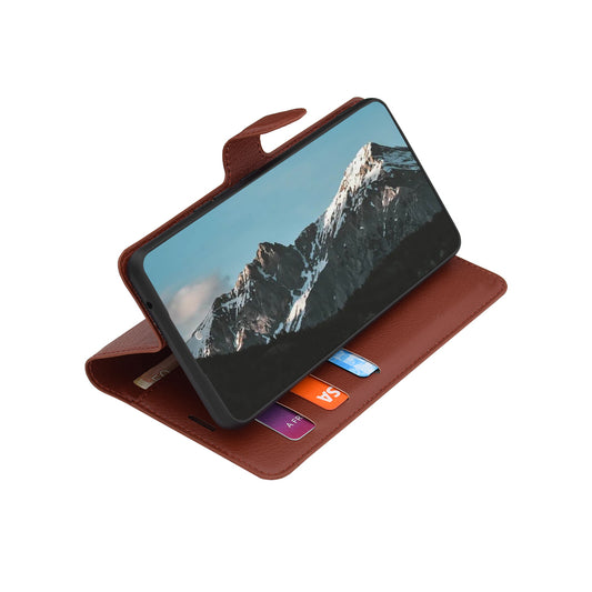 Hülle für Xiaomi 17T, Techsuit, Leder-Folio, Braun