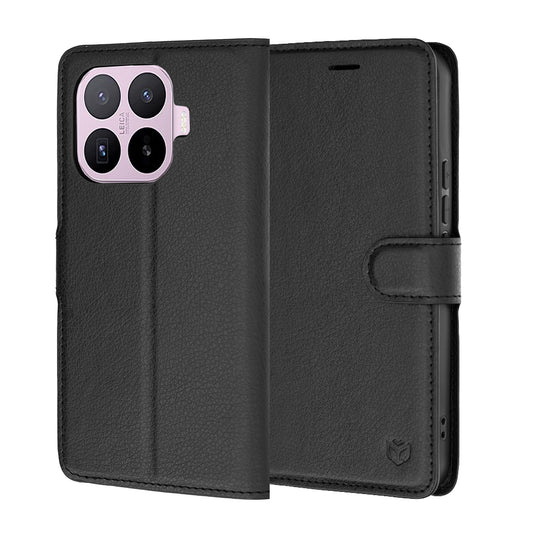 Hülle für Xiaomi 17T, Techsuit, Leder-Folio, Schwarz