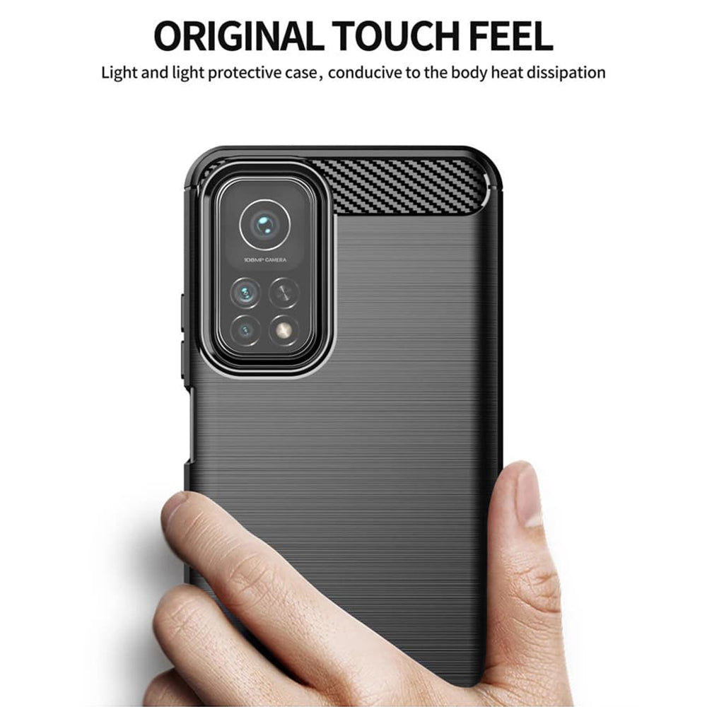 Hülle für Xiaomi Mi 10T 5G / 10T Pro 5G, Techsuit, Carbon, Schwarz