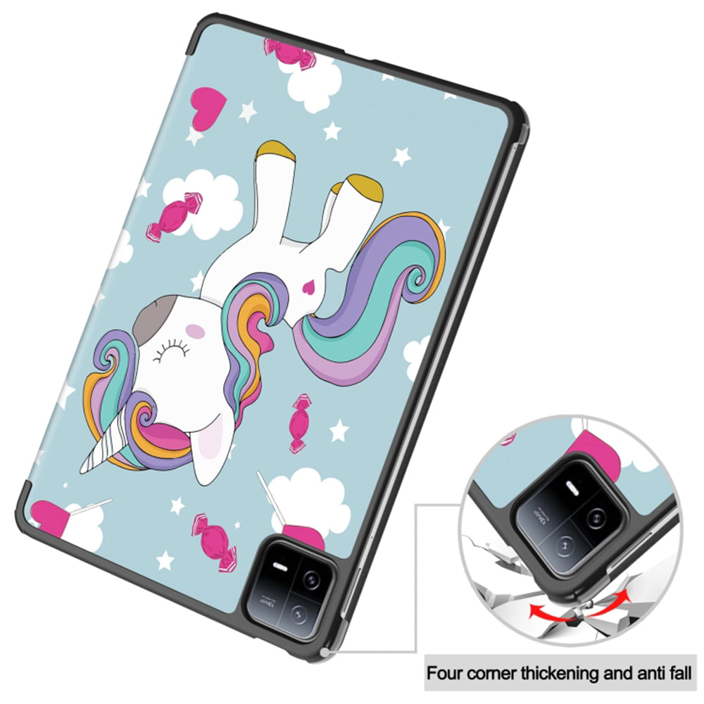 Hülle für Xiaomi Pad 6 / 6 Pro, Techsuit, FoldPro Unicorn, Mehrfarbig